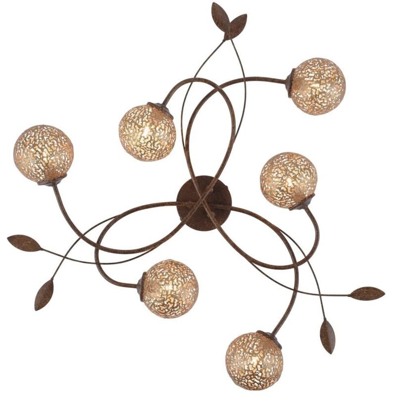 Paul Neuhaus - neuwertig] Led Deckenlampe Deckenlampe Lampe Halogen 6 Flammig Rost Gold B-Ware