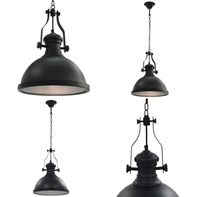 Vidaxl - Deckenleuchte Schwarz Rund E27 - Industrielle Deckenleuchte - Schwarze Deckenleuchte - Runde Deckenleuchte - led Deckenleuchte - Wohnzimmer