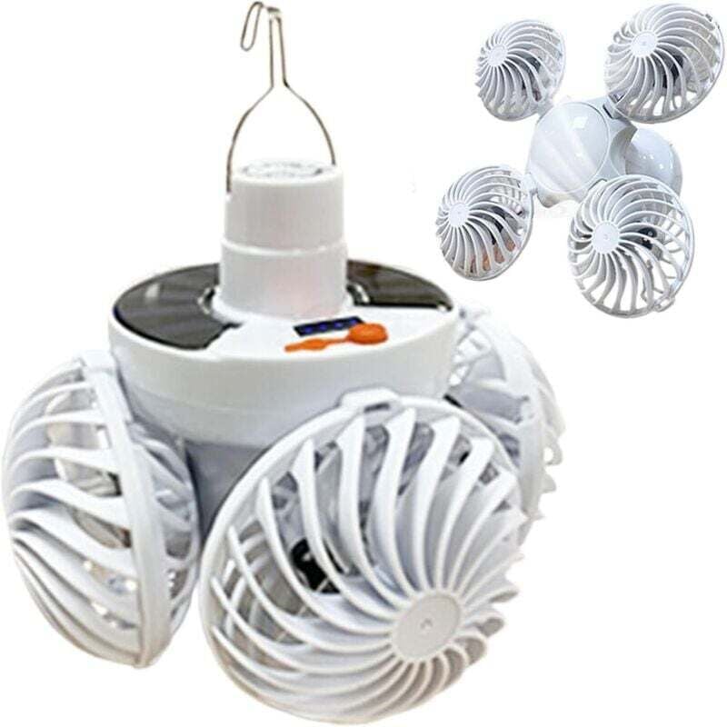 Deckenventilator mit Licht – solarbetriebener Deckenventilator im Ballon-Design, faltbare Lampe mit Haken im Fußball-Design für Zuhause, Garage,