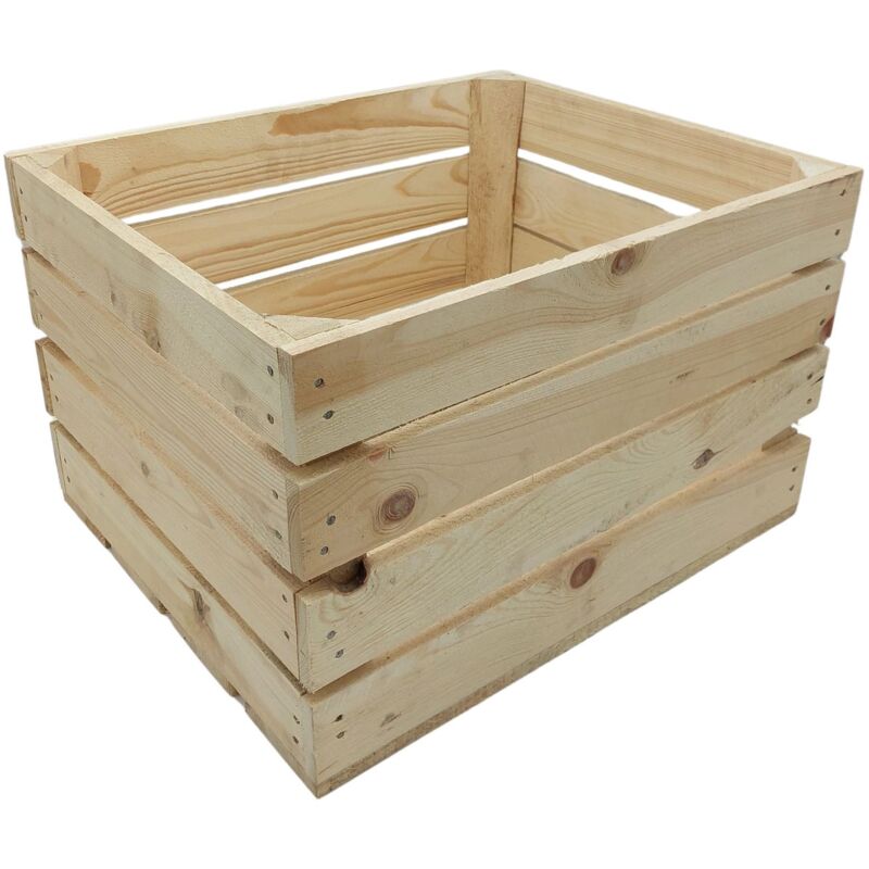 Buri - Deko-Holzkiste natur geflammt Obstkiste Weinkiste Beistelltisch Schuhregal Deko - natur - offen, 30 x 30 x 31 cm