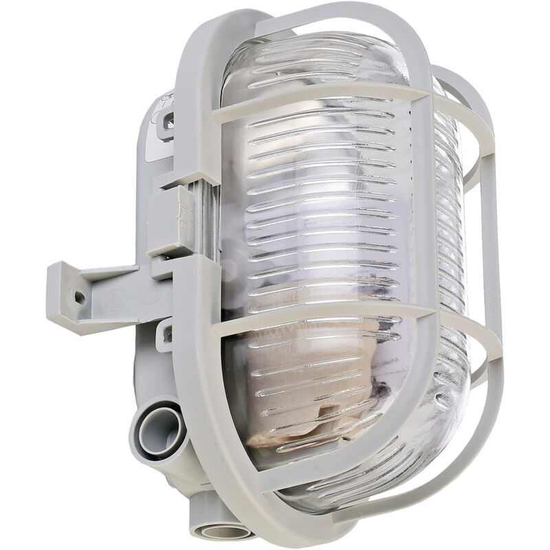 Deko Light Syrma Oval Grau 401013 Outdoor Deckenleuchte, Outdoor Wandleuchte E27 Grau