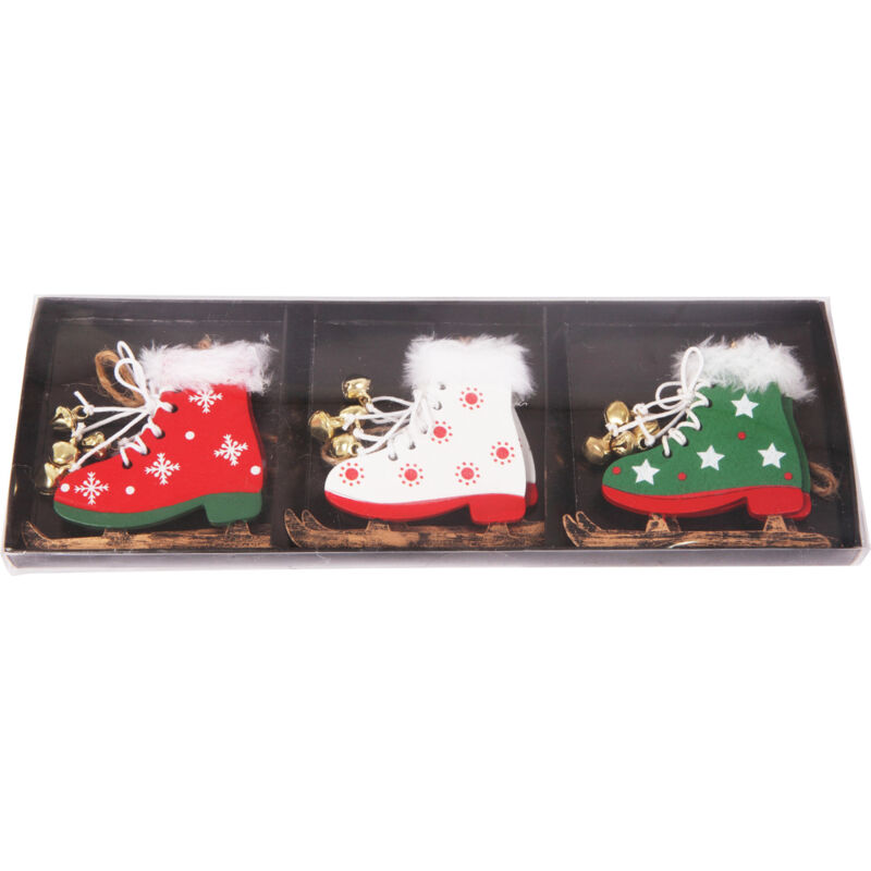 Dekohänger Skischuhe Metall 8 x 7 cm bunt 6 Stück Dekoartikel