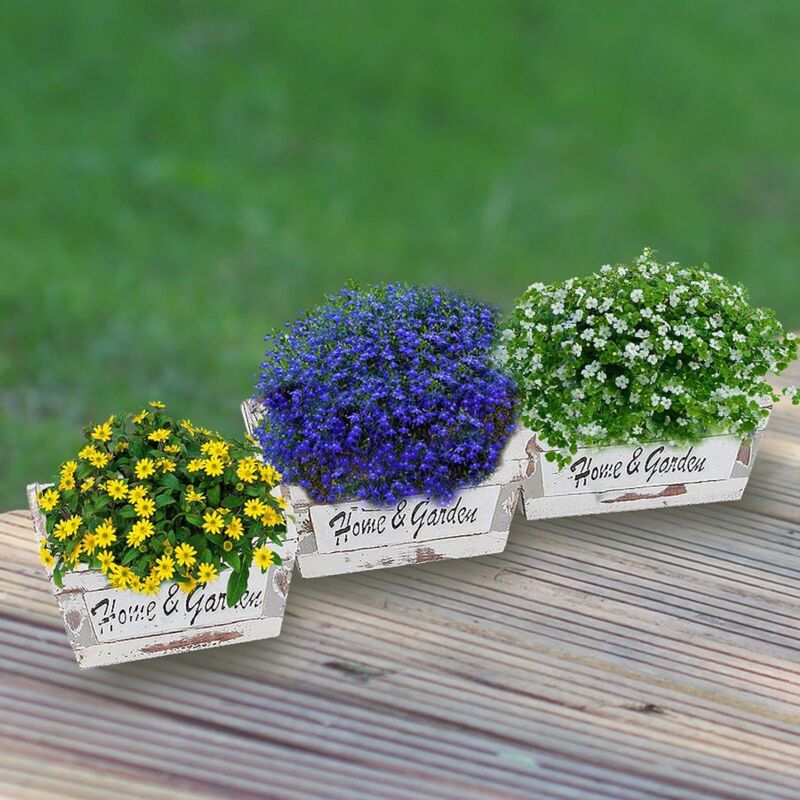 Buri - Dekokörbe 3er-Set Holzkörbe Regalkörbe Badezimmerkorb Pflanzkorb Gartendeko Korb