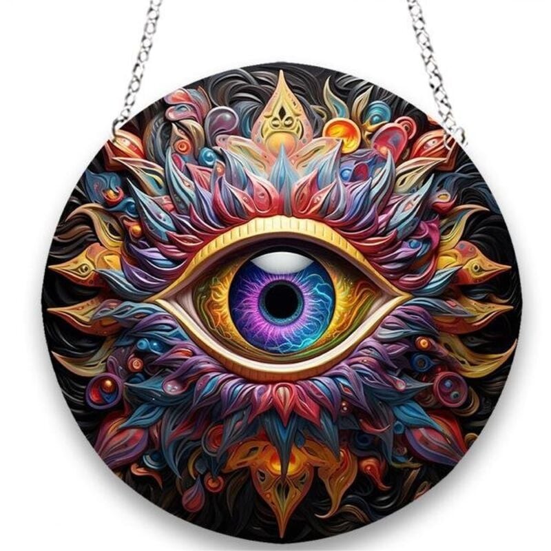 Dekoration Dekoration Buntglas Doppelseitig Hängendes Haus Acryl Schönes Auge groß