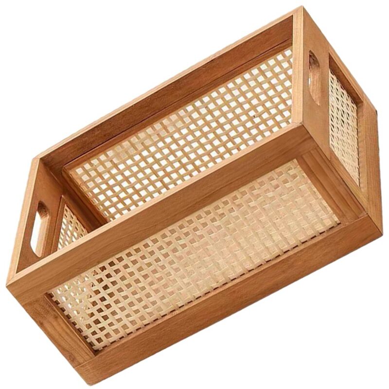 Dekorativer Korb, Bücheraufbewahrung, Gewebte Körbe für Aufbewahrungskorb, Organisation, Kinderzimmer, Schlafzimmer, Rattan, Badezimmer, Einfach zu