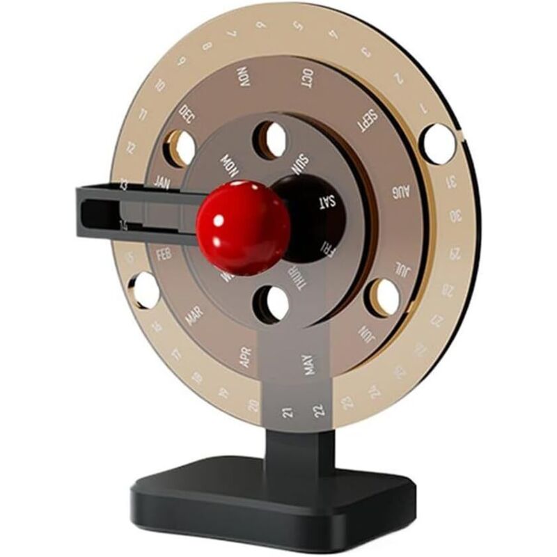 Dekorativer Tischkalender aus Acryl, Schreibtischkalender, ausgefallen, schlicht, manuell, drehbar, dekorativ, braun