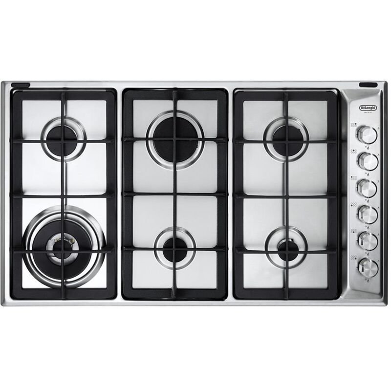 De'Longhi PLI 69 GHD Einbau-Kochfeld Edelstahl 86 cm Gas 6 Brenner
