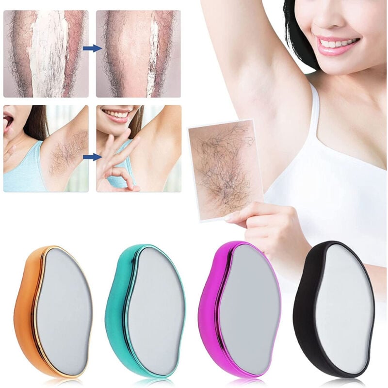 Trade Shop Traesio - Trade Shop - Haarentfernung mit Mikrokristallen, Peeling, schmerzfrei, Epilierer, Beine, Gesicht, Rasierer -