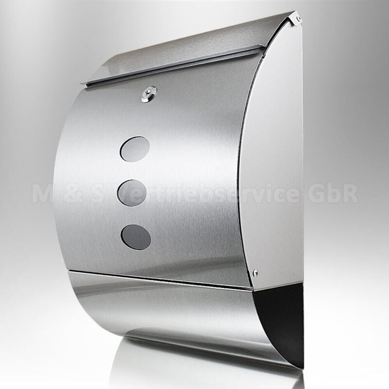 Bituxx - Design Edelstahl Briefkasten Postkasten Post Briefkasten Zeitungsfach Halbrund