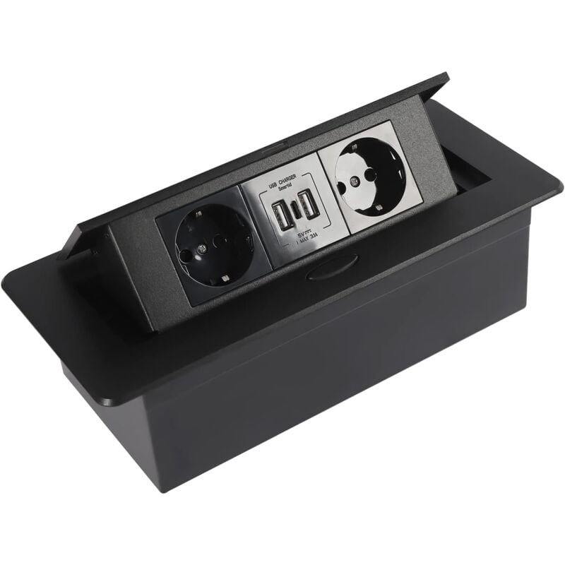 Senderpick - Desktop-Steckdose - usb 3.1 - Typ c - 4000 w - Schnellladefunktion - Desktop-Steckdose - Platzsparend - Für die Arbeitsplatte - Schwarz