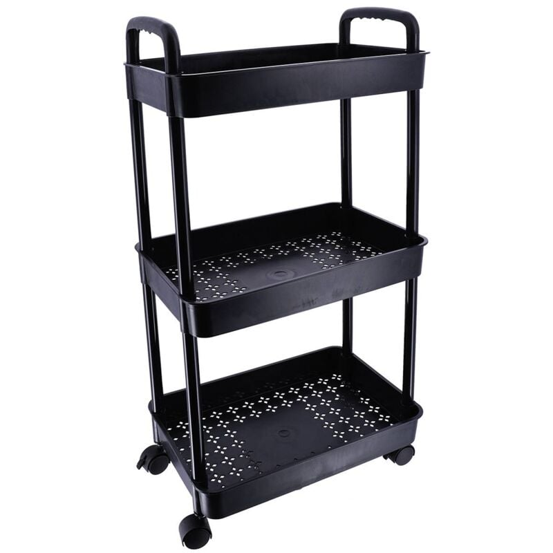 Desserte pp auf rollen 3 körbe - schwarz Tendance