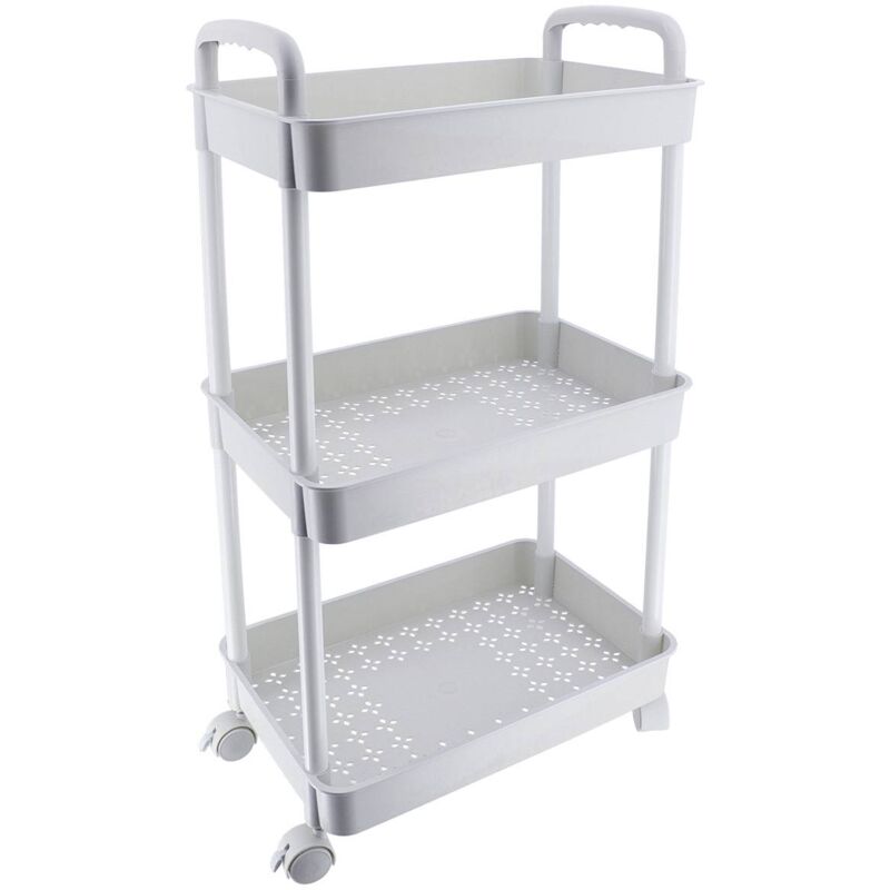 Desserte pp auf rollen 3 körbe - weiss Tendance