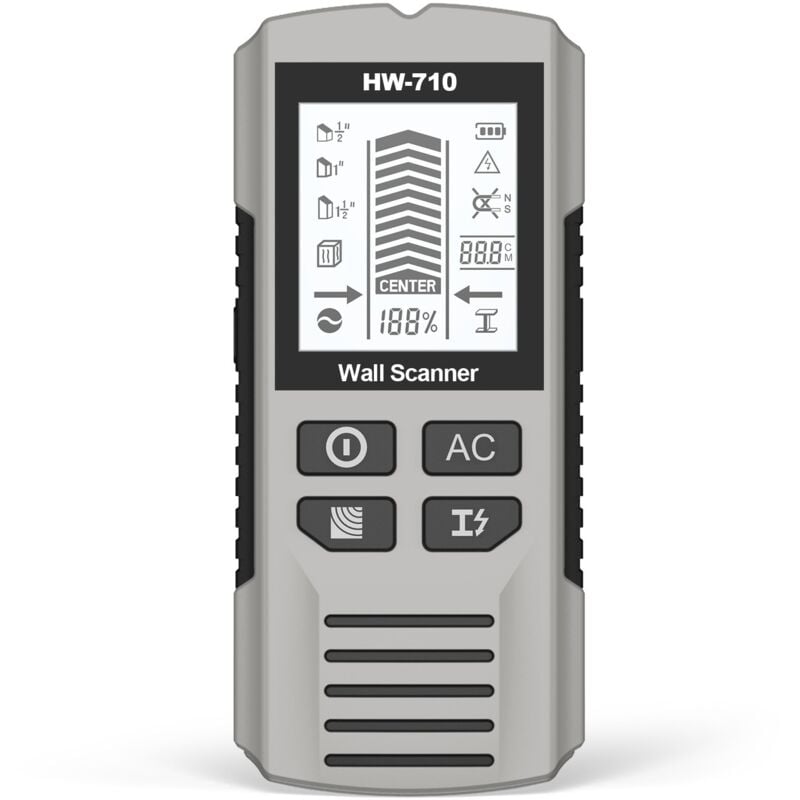 5-in-1 Wanddetektor, Ständer- und Dübeldetektor, Messinstrument, wandmontierter Metalldetektor (silber)