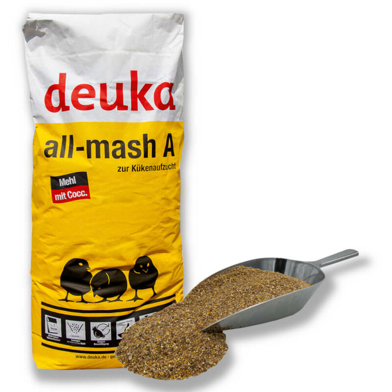 Kükenfutter All-Mash a Mehl 25 kg m.Cocc. Kükenaufzucht Geflügelaufzucht - Deuka