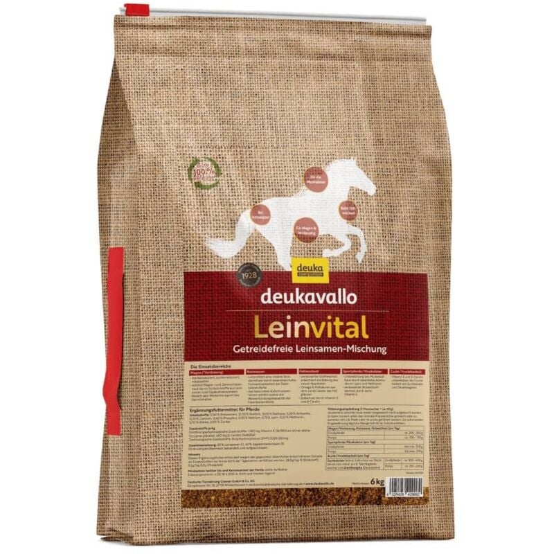 Vallo Leinvital 6 kg Pferdefutter Getreidefreie Leinsamen-Mischung - Deuka