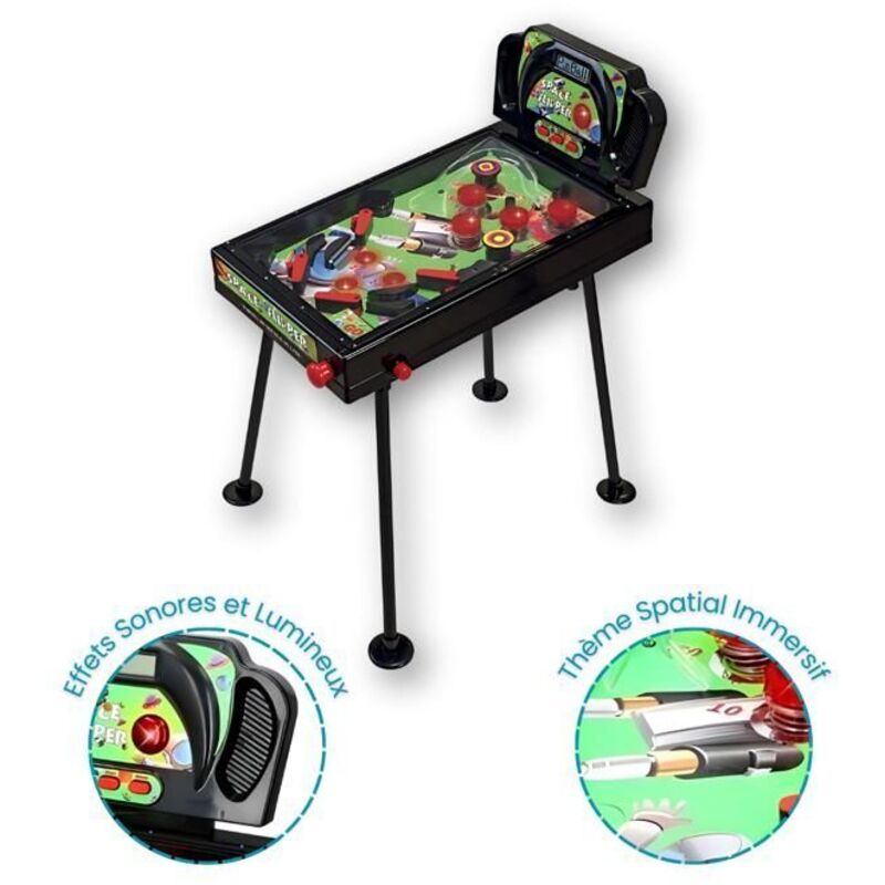 DEVESSPORT Pinball Space Flipper, das elektronische Arcade-Spiel mit Füßen. Sound- und Lichteffekte für stundenlangen Spielspaß