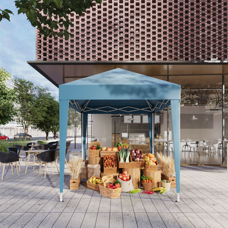 Pavillon - 3×3M, UV-Schutz, faltbar, höhenverstellbar, wasserdicht, - Pop-Up Faltpavillon, Gartenpavillon, Partyzelt, Garten, Camping, Outdoor -Blau