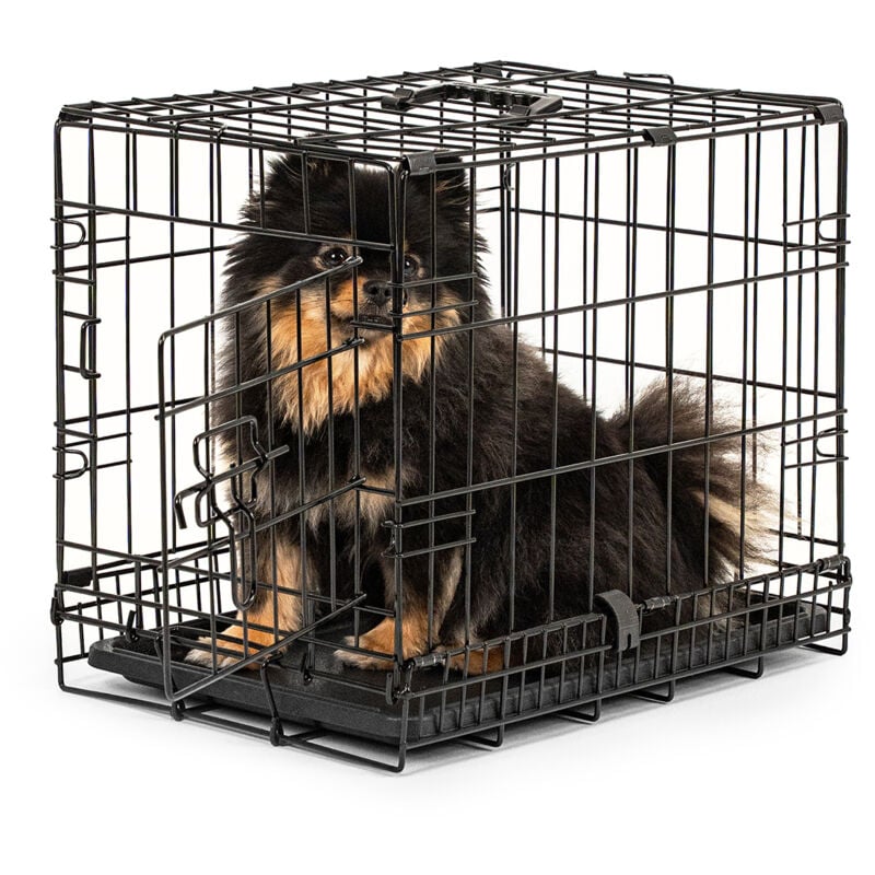 Dibea - lionto Hundetransportkäfig Tiertransportbox Hundebox Größe (s) 45x31x36 cm