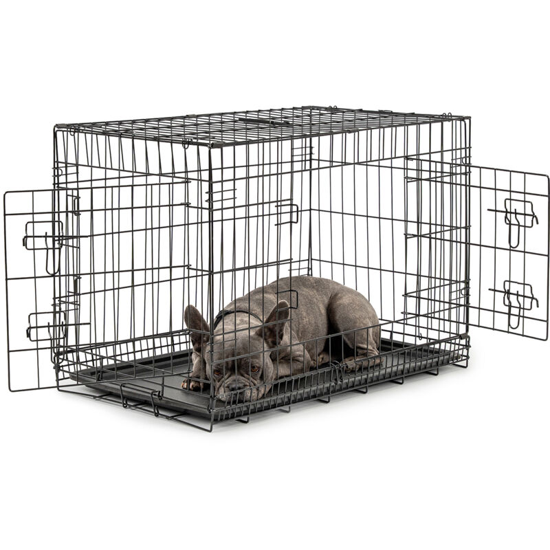 Lionto Hundetransportkäfig Tiertransportbox Hundebox Größe (l) 76x49x56 cm