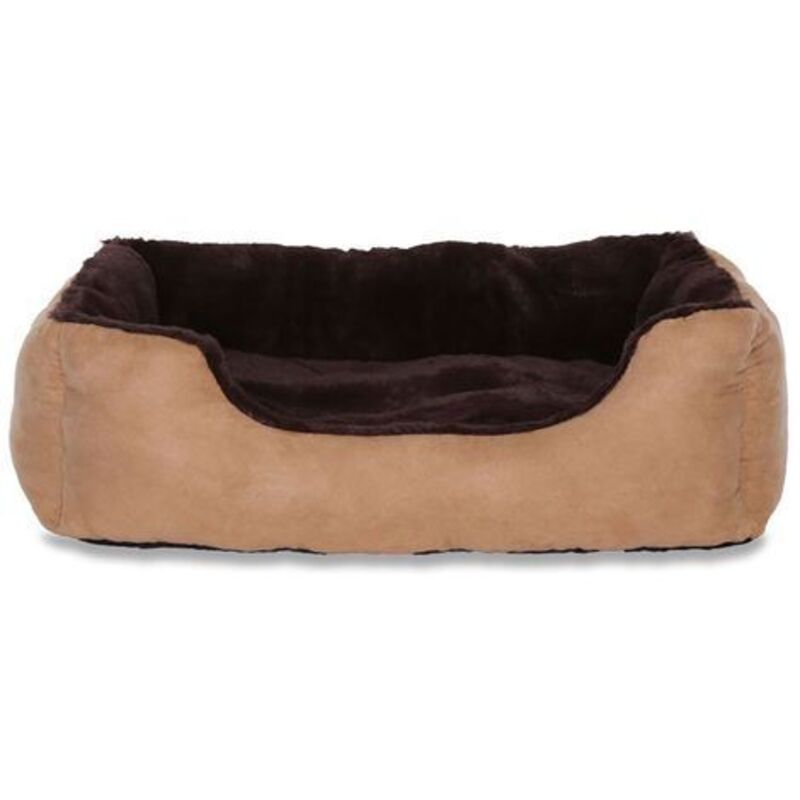 Lionto Hundebett, Hundekissen, Hundekörbchen mit Wendekissen, Größe (m) 60x48 cm Farbe braun/beige