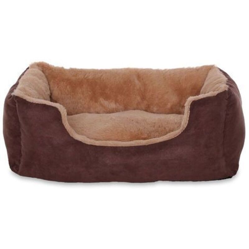 Lionto Hundebett, Hundekissen, Hundekörbchen mit Wendekissen, Größe (s) 50x37 cm Farbe beige/braun