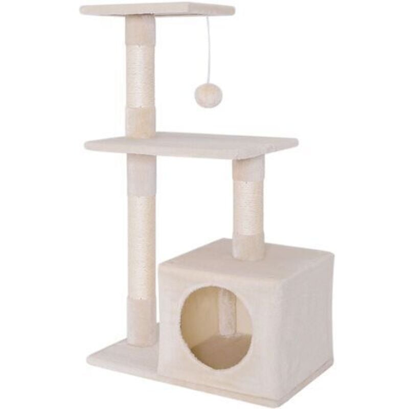 Dibea - lionto Kratzbaum Kletterbaum Katzenkratzbaum Katzenbaum Höhe 85 cm Beige
