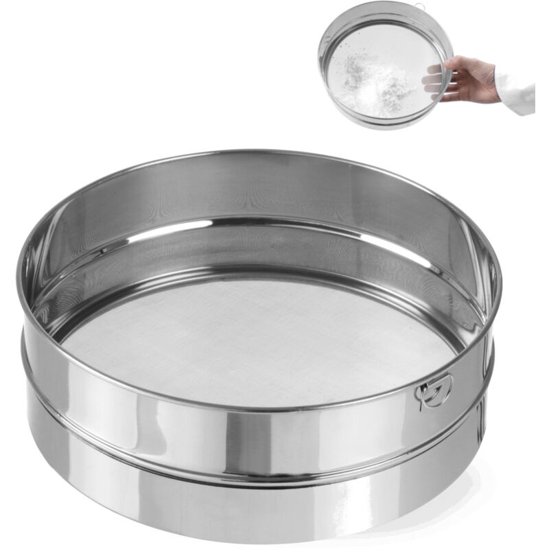 Dichtes Bäckereisieb zum Sieben von Mehl, Durchmesser 247 mm, Stahl - Hendi 637807