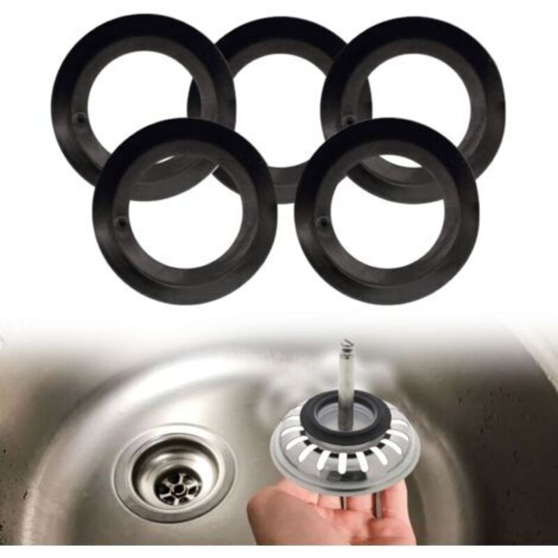 Dichtungen für Spülbeckenstöpsel, Gummidichtung für Spülbecken, Siebdichtungen, 5 Stück Ersatzdichtung für Spülbecken, Gummidichtungen für