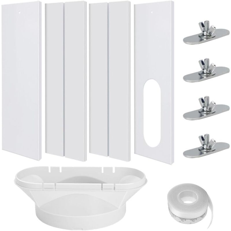 Dichtungssatz für Klimaanlagen, 4-teiliges Set, verstellbare Fensterdichtung für Klimaanlagen, Fenstersatz für tragbare Klimaanlagen, Schlauchadapter