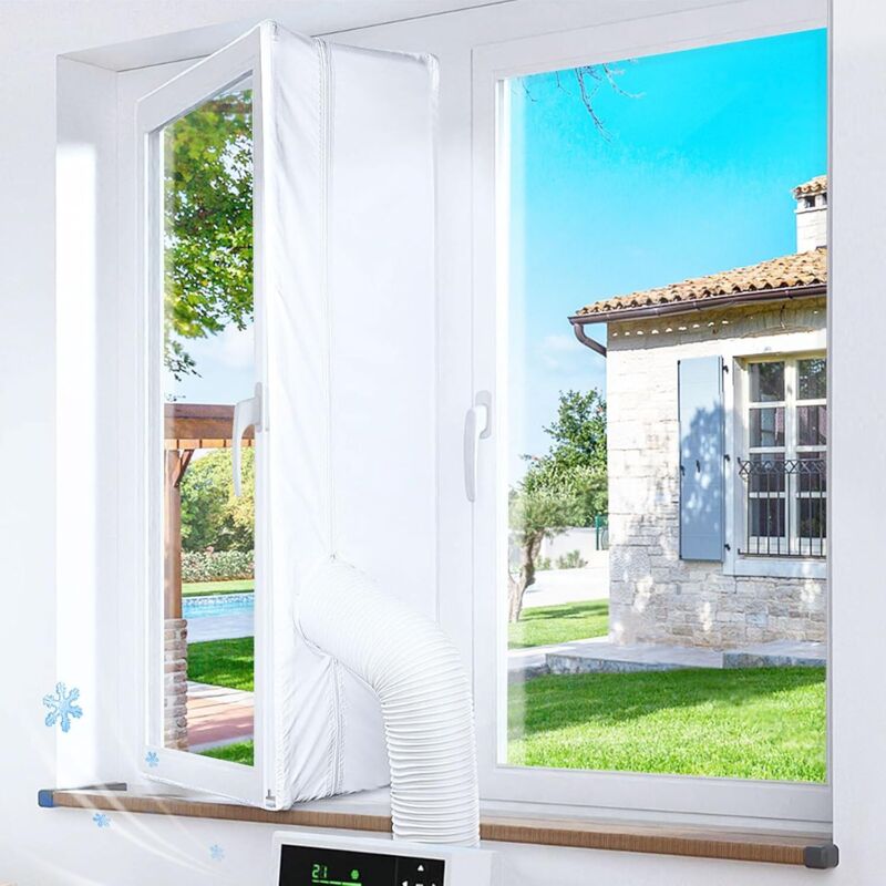 Dichtungssatz für Klimaanlagen, 300 cm Fensterdichtung, Fensterklimaanlagensatz funktioniert mit allen tragbaren Klimaanlagen und Wäschetrocknern,