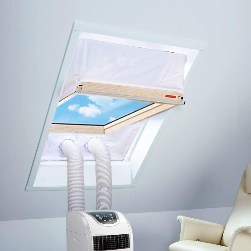 Dichtungssatz für tragbare Klimaanlagen, doppelte Entlüftungsöffnungen, wasserdichtes Fenster-Kit für tragbare Klimaanlagen, geeignet für