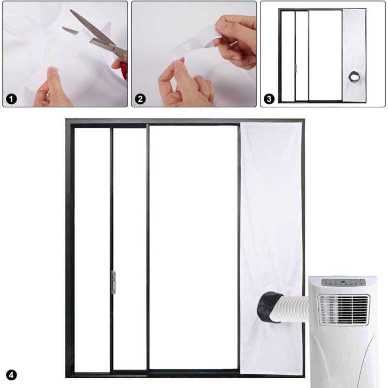 Dichtungsset für Klimaanlagen, 2 m, Polyester-Fensterdichtung für tragbare Klimaanlagen, Dichtungsplatte aus flexiblem Gewebe