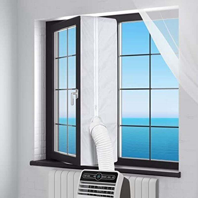 Dichtungstuch für mobile Klimaanlagen, 300 cm Fensterdichtung, wasserdichtes tragbares Universal-Fenstertür-Set gegen Mücken für mobile Klimaanlagen,
