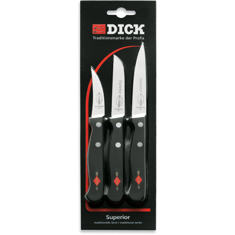 F. Dick Küchenmesser-Set Superior Küchenmesser Gemüsemesser Schälmesser 84700042