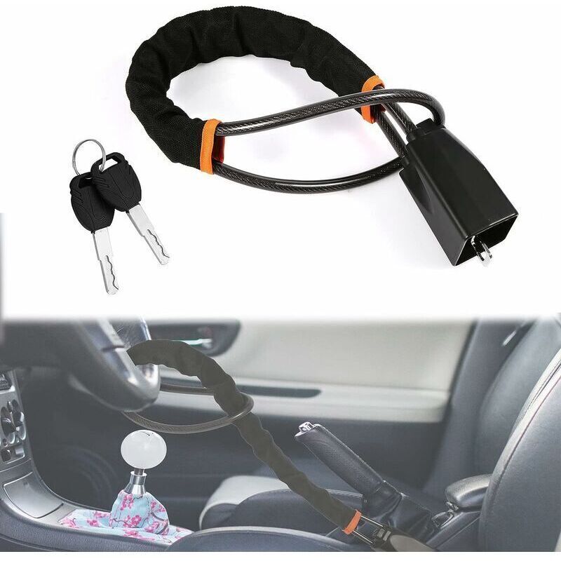 Diebstahlsicheres Lenkradschloss, Lenkrad-Diebstahlsicherung mit 2 Schlüsseln, Lenkrad-Diebstahlsicherung für die Fahrzeugsicherheit, geeignet für