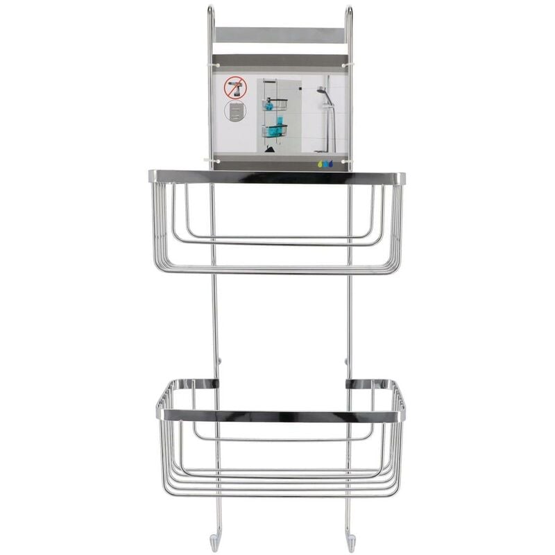 Tendance - Diener duschwand edelstahl 2 körbe + 2 haken - chrom