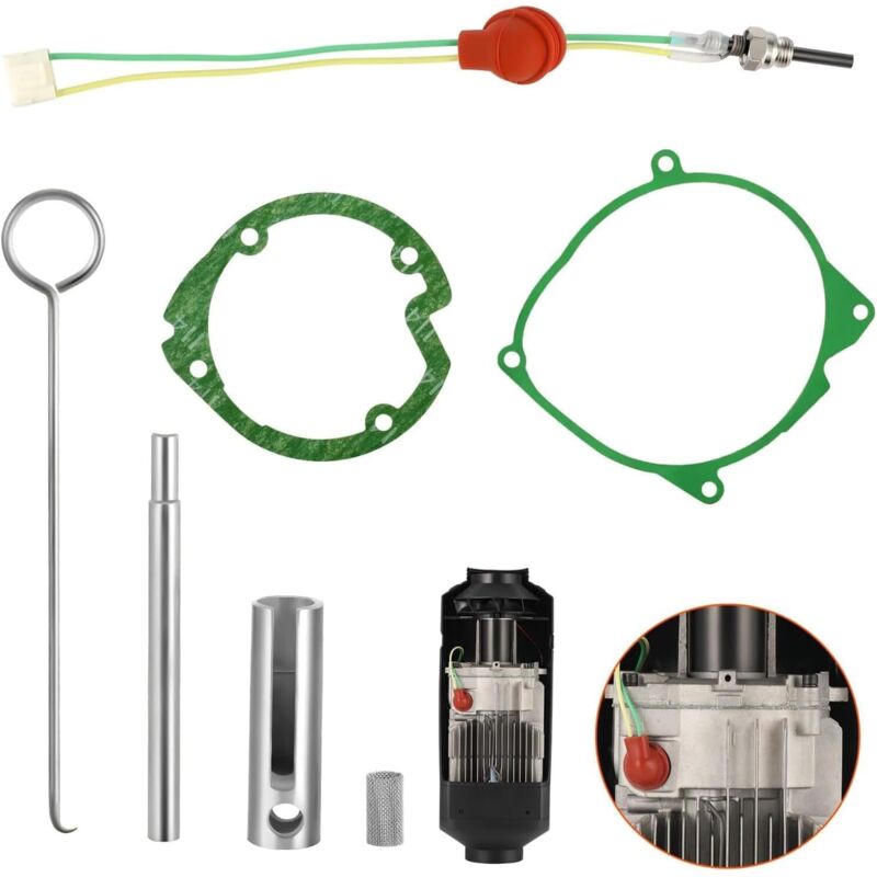 Diesel Standheizung Glühkerze Dichtung und Glühkerzenschlüssel, Keramik Reparatursatz Kompatibel mit 12V-2KW Auto Heizung Lufterhitzer, Standheizung