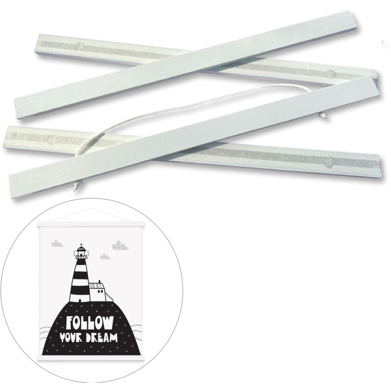 Magnetischer Holzrahmen, Teakholz, für Poster, Fotorollen, Bilderrahmen, Leinwanddrucke, 51 cm (Poster nicht enthalten)