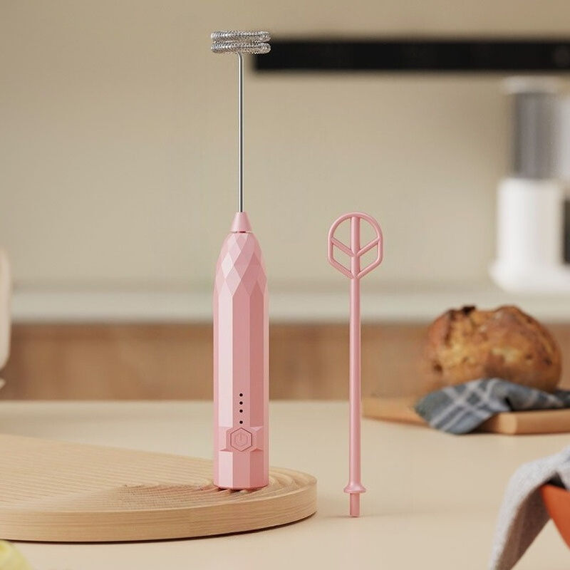 Tragbarer elektrischer Milchaufschäumer, elektrischer Schneebesen, USB-aufladbar, für Zuhause und Gastronomie, Kaffee-Mixer, leicht zu reinigen