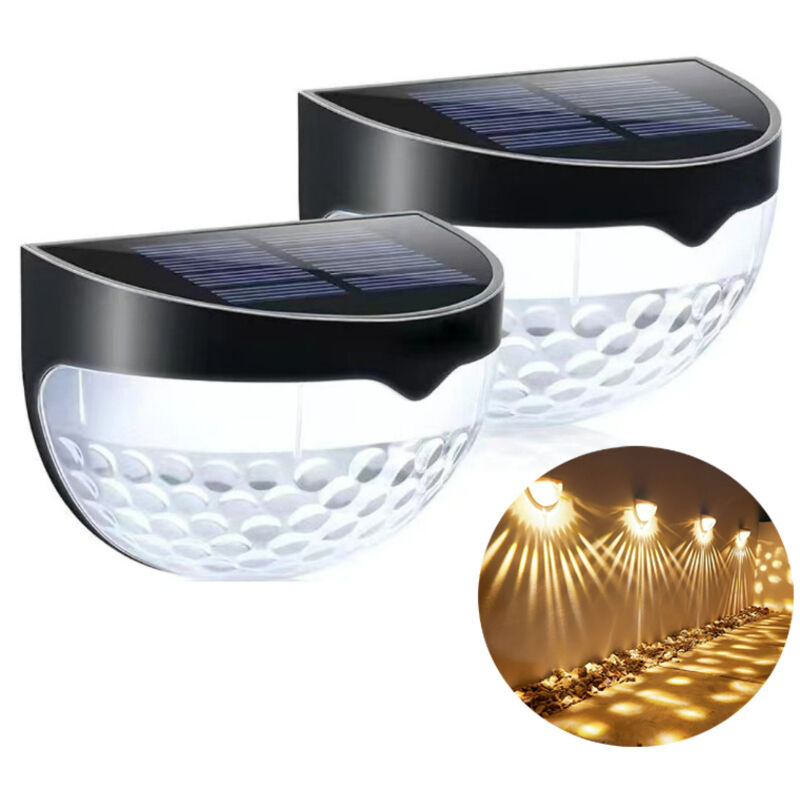 2er-Pack Solar-Zaunleuchten, Solar-Wandleuchten, wasserdichte Zaunlampen für den Außenbereich, Weihnachtsdekoration für den Garten