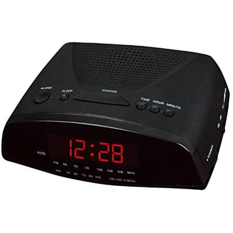 Trade Shop - radioveglia digitale radio sveglia CR-9905 radio pll fm mit display led rossi -