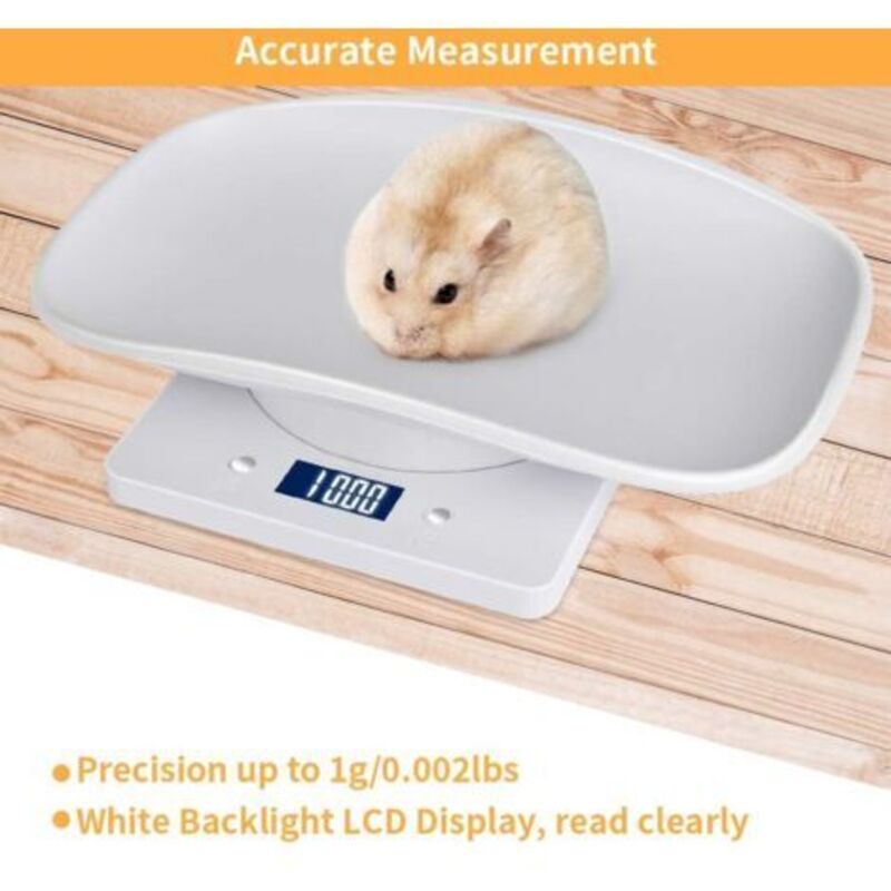 Digitale Haustierwaage mit LCD-Display, 4 Wiegemodi (oz/ml/lbs/g), geeignet für Haustiere und Küche, zum Wiegen von Katzen, Hunden und Futter,