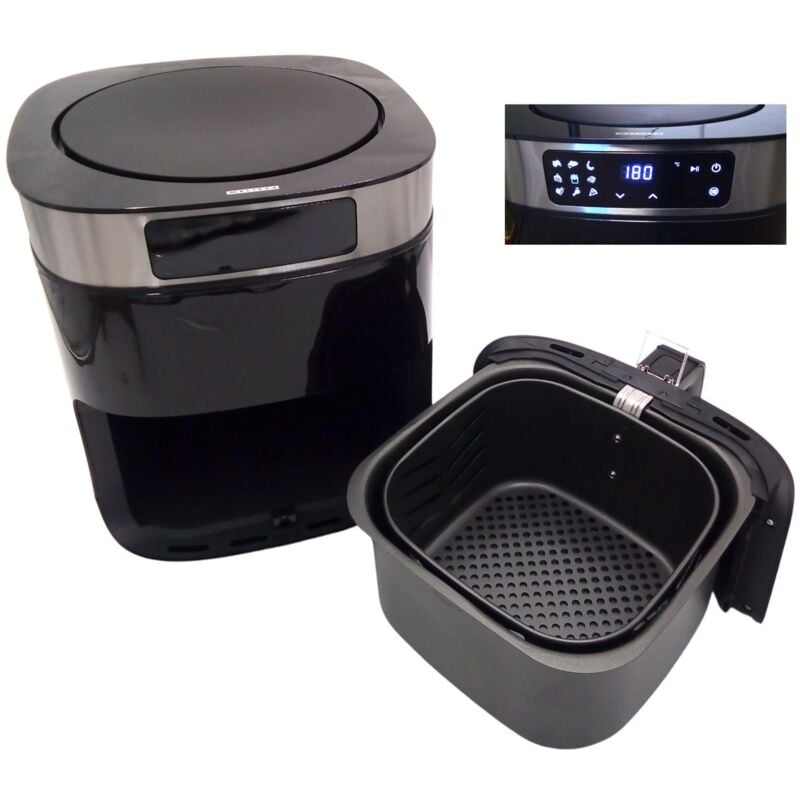 Melissa - Digitale Heißluftritteuse schwarz Heißluft Fritteuse Friteuse Backofen fettfrei - schwarz
