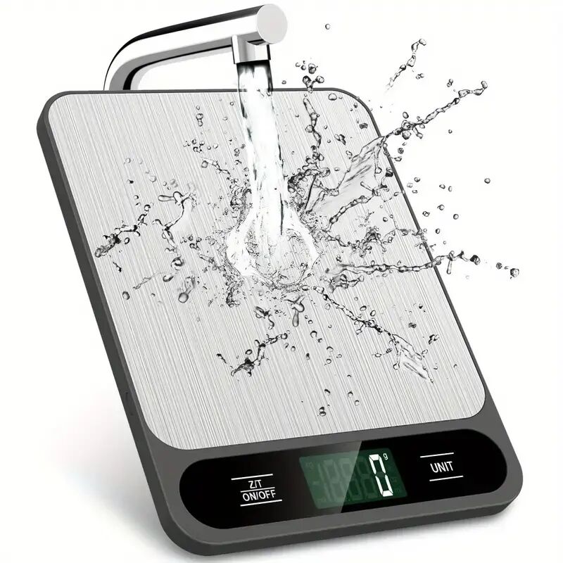 Digitale Küchenwaage – 10 Kilogramm, 1 Gramm Genauigkeit, zum Backen und Abnehmen, Edelstahl, präzise, einfach & elegant