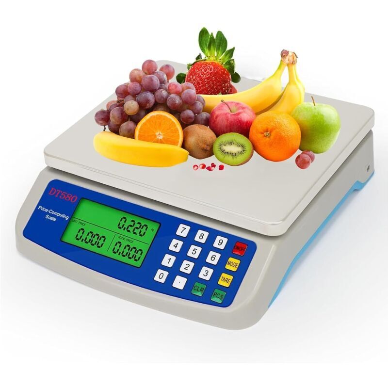 Digitale Küchenwaage (30 kg) – Edelstahl – 1 g Genauigkeit – Großes LCD-Display – Tara-Funktion für präzises Wiegen