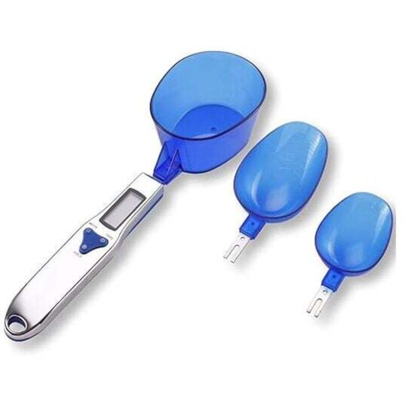 Digitale Küchenwaage mit 3 Messlöffeln, zum Wiegen von trockenen flüssigen Zutaten, Milch, Tee, Gewürzen, Mehl, Medizin, 1,1 lb / 500 g (0,1 g),