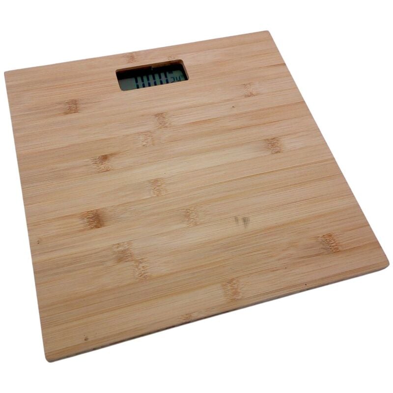 Storage Solutions - Digitale Personenwaage aus Bambusholz 30x30cm bis 150kg LCD-Display Körperwaage