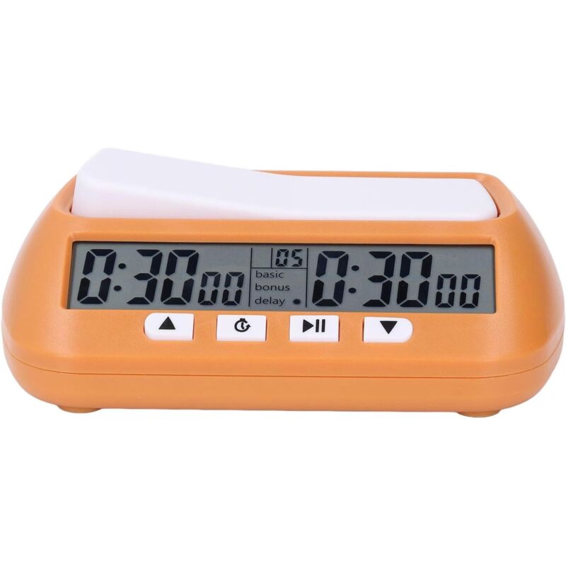Digitale Schachuhr, professioneller Turniertimer mit Bonus-Verzögerungsmodi, tragbarer ABS-Schachtimer für Go-Brettspiele, 14 x 9 x 4,5 cm
