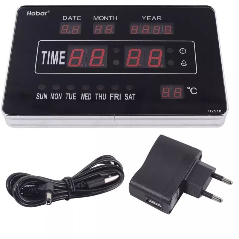 Digitale Wanduhr mit Datum und Temperatur LED-Anzeige Wohnzimmer Digitale Wanduhr