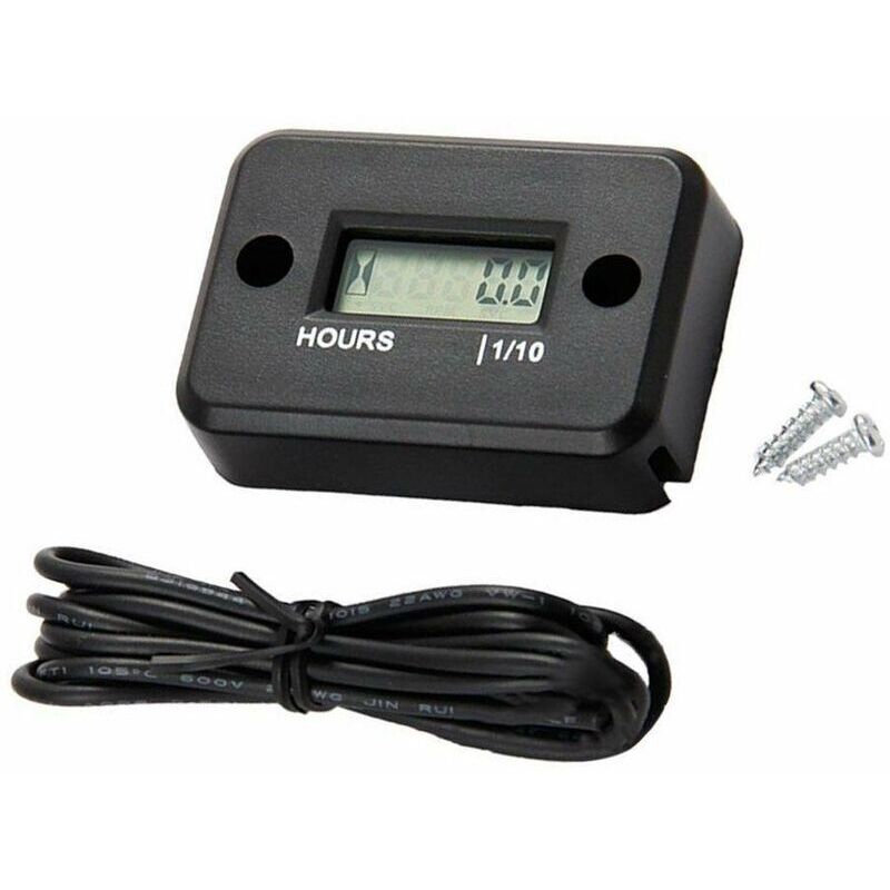 Digitaler Betriebsstundenzähler mit LCD-Anzeige für Quad, Motorrad, Schneemobil, Motocross, Pitbike, Rasenmäher, Traktor